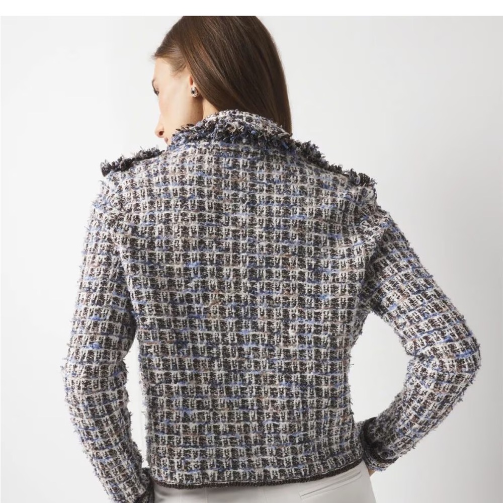 White House Black Market Tweed Sweater Jacket M - Picture 4 of 9